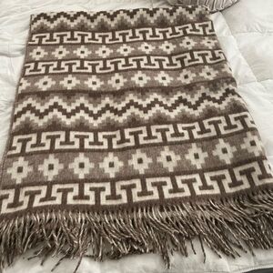 Alpaca Geo Aztec Fringe Blanket Throw